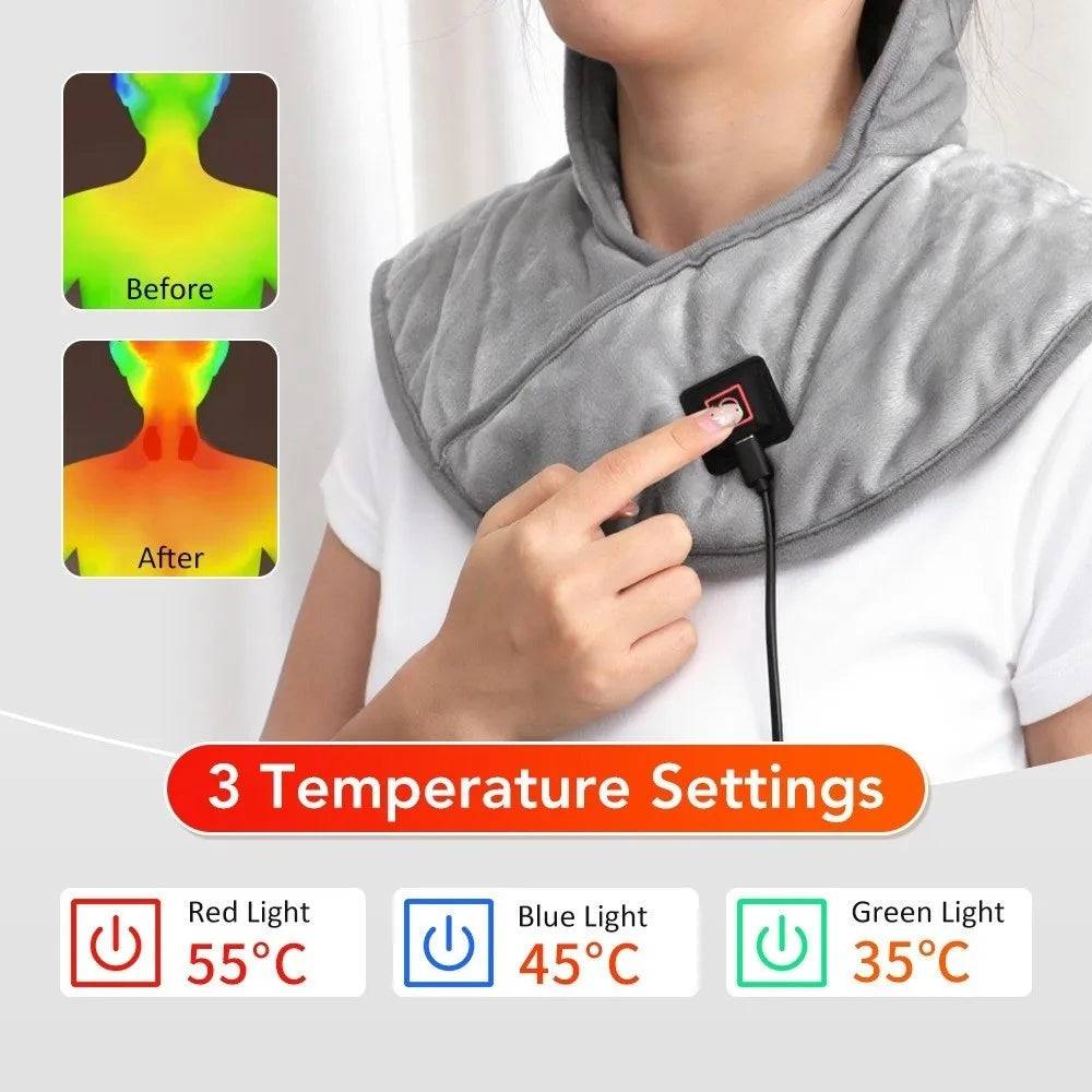 Heating Pad Soft Comfortable Heating Shoulder Pad Three Gear Large Area Heating Neck Wrap Warm USB Powered Thermal Mat Office