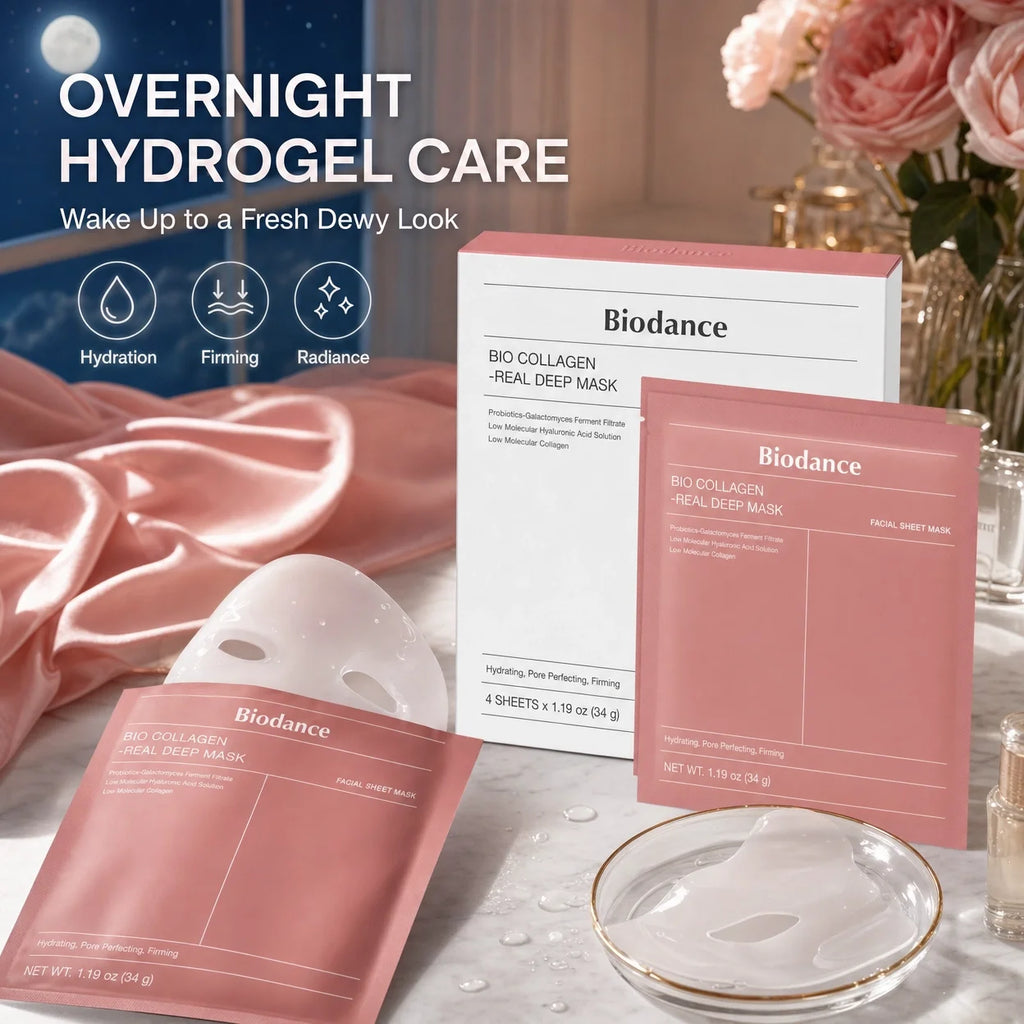 Korean BIO-COLLAGEN Real Deep Mask Overnight Hydrogel,Facial Pore Care Tightening Deep Hydrating Masks Skin Care Gifts for Women
