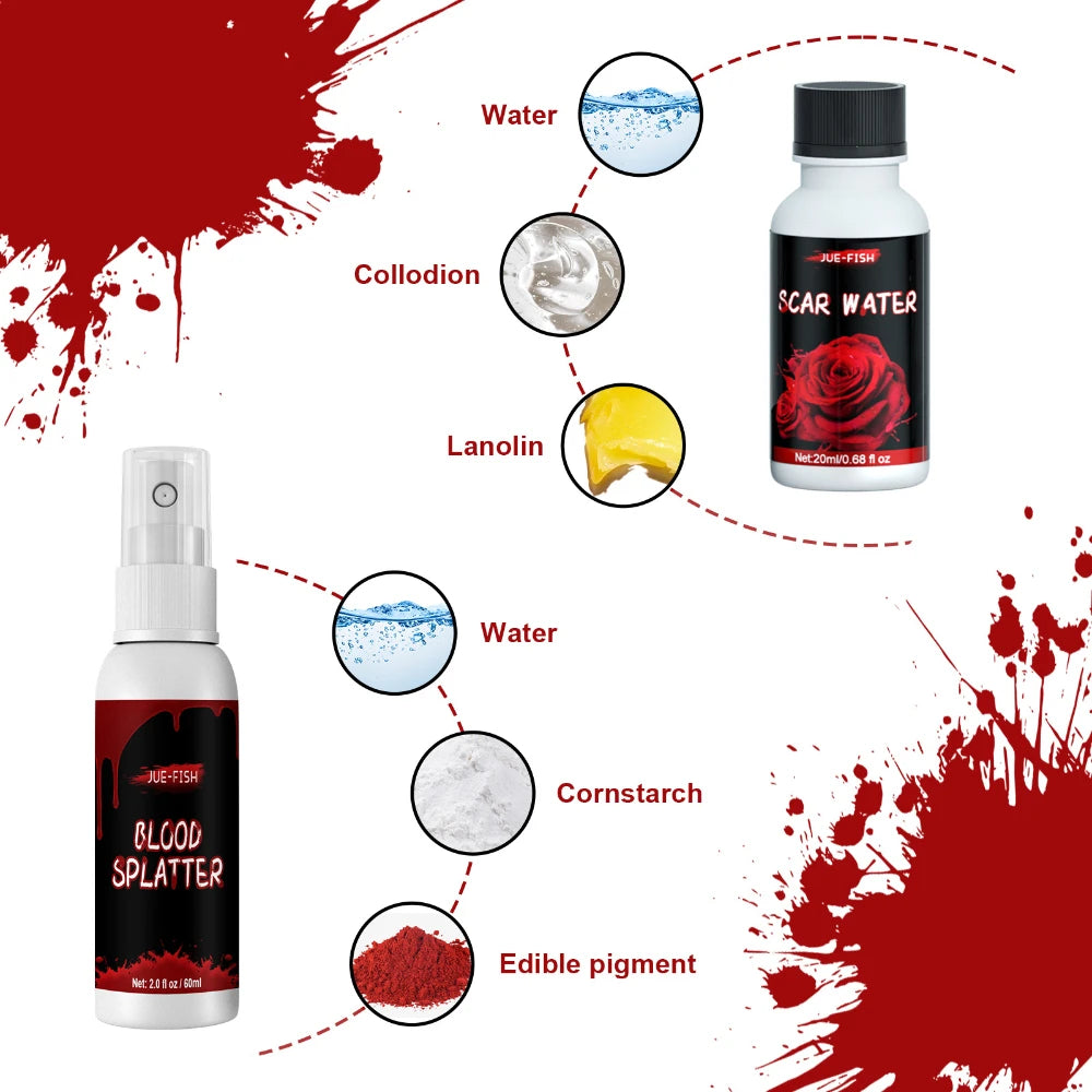 Halloween Face Painting Set Makeup Bag, Special Effects Halloween Horror Cosplay Skin Wax Plasma Scar Painting Makeup Tools