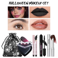 Halloween Gothic Makeup Kit High Saturated Color Long-Lasting Easy Off Safe Formula Blush Lip Crayon Mascara for Daily & Party