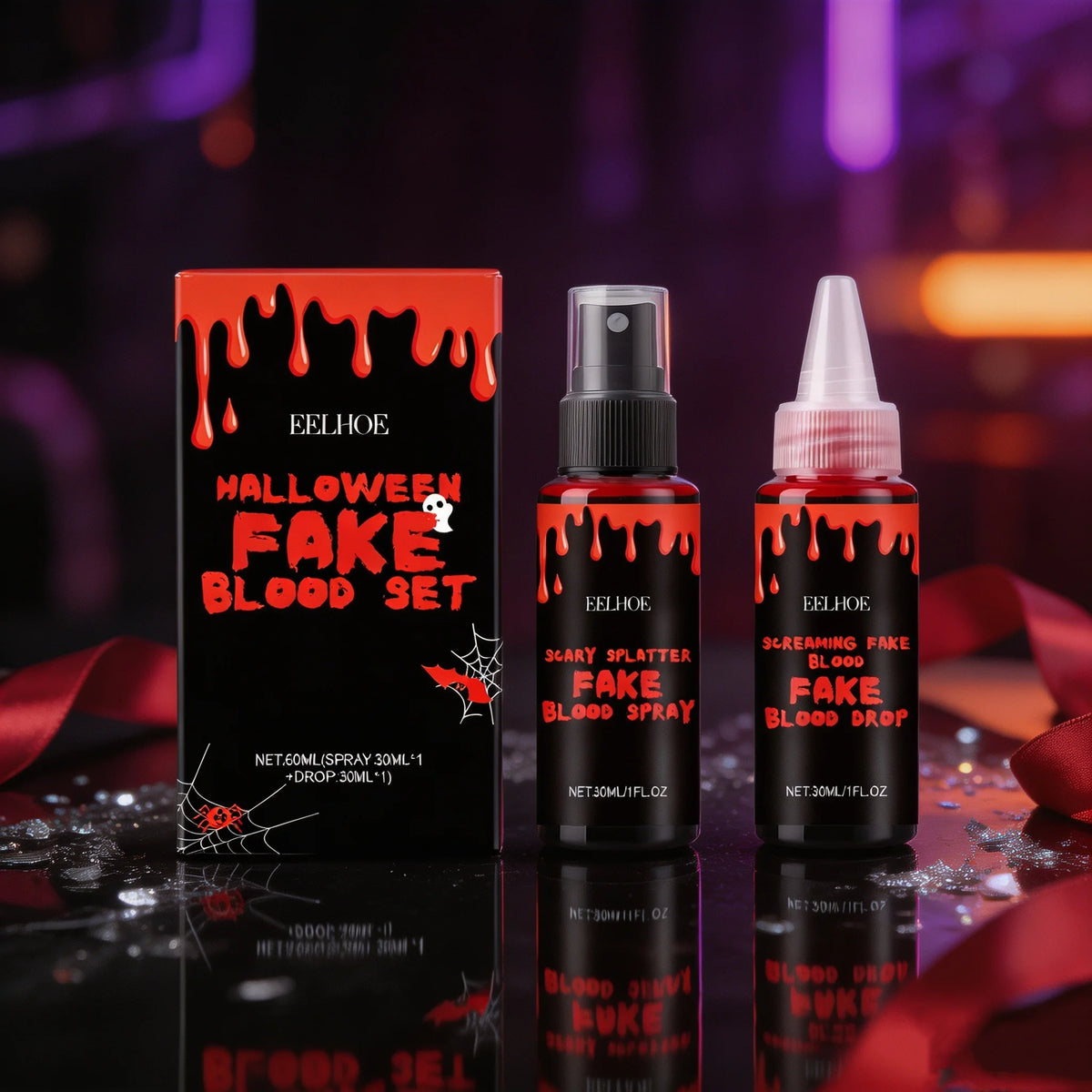 Halloween Makeup Set With Fake Blood Sweat Proof Realistic Wound Scar Gentle Safe Women Man Christmas Decoration Cosplay Make Up