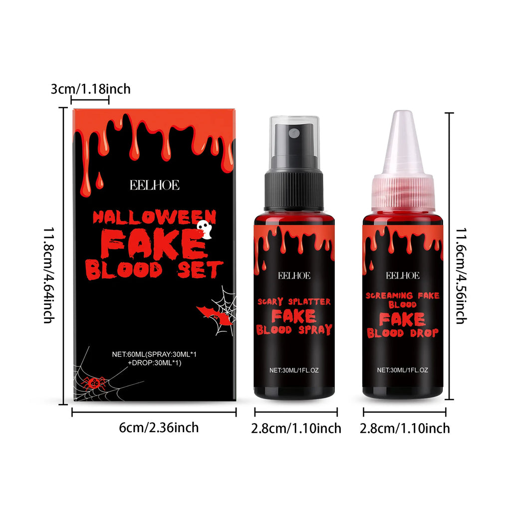 Halloween Makeup Set With Fake Blood Sweat Proof Realistic Wound Scar Gentle Safe Women Man Christmas Decoration Cosplay Make Up