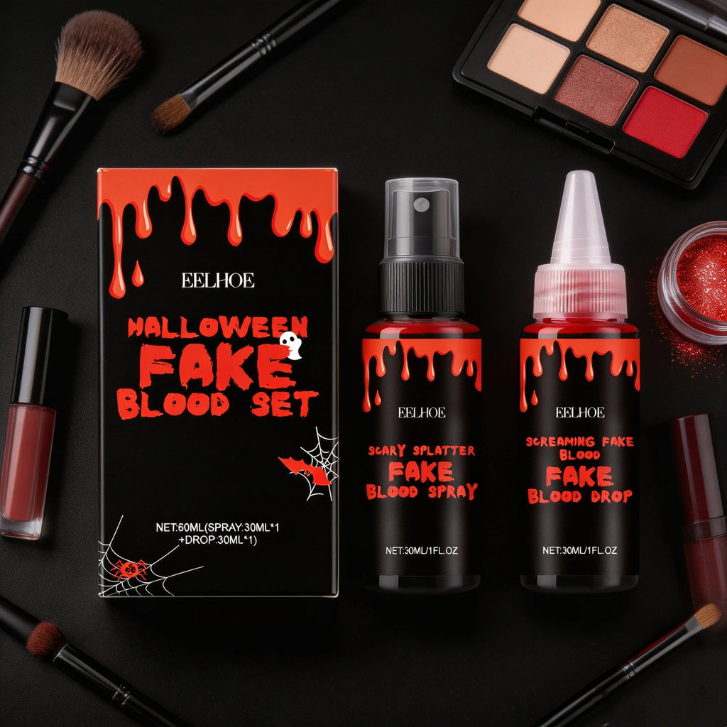 Halloween Makeup Set With Fake Blood Sweat Proof Realistic Wound Scar Gentle Safe Women Man Christmas Decoration Cosplay Make Up