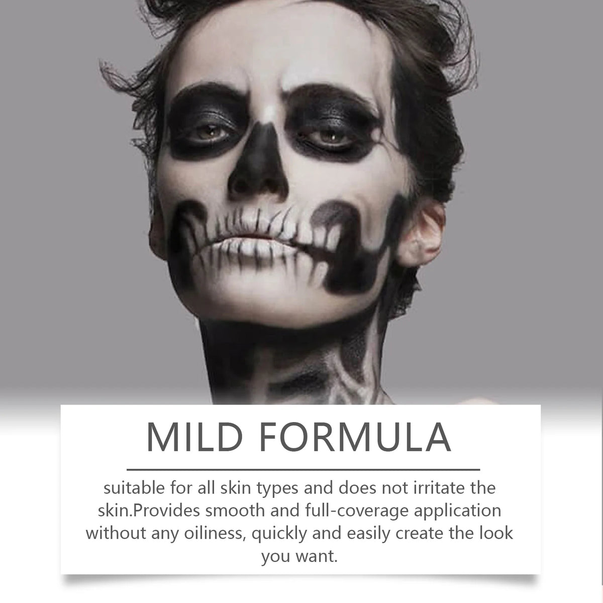 Halloween Black White Makeup Face Body Paint Special Effect Christmas Cosplay Party Supply Full Coverage Lighweight Foundation