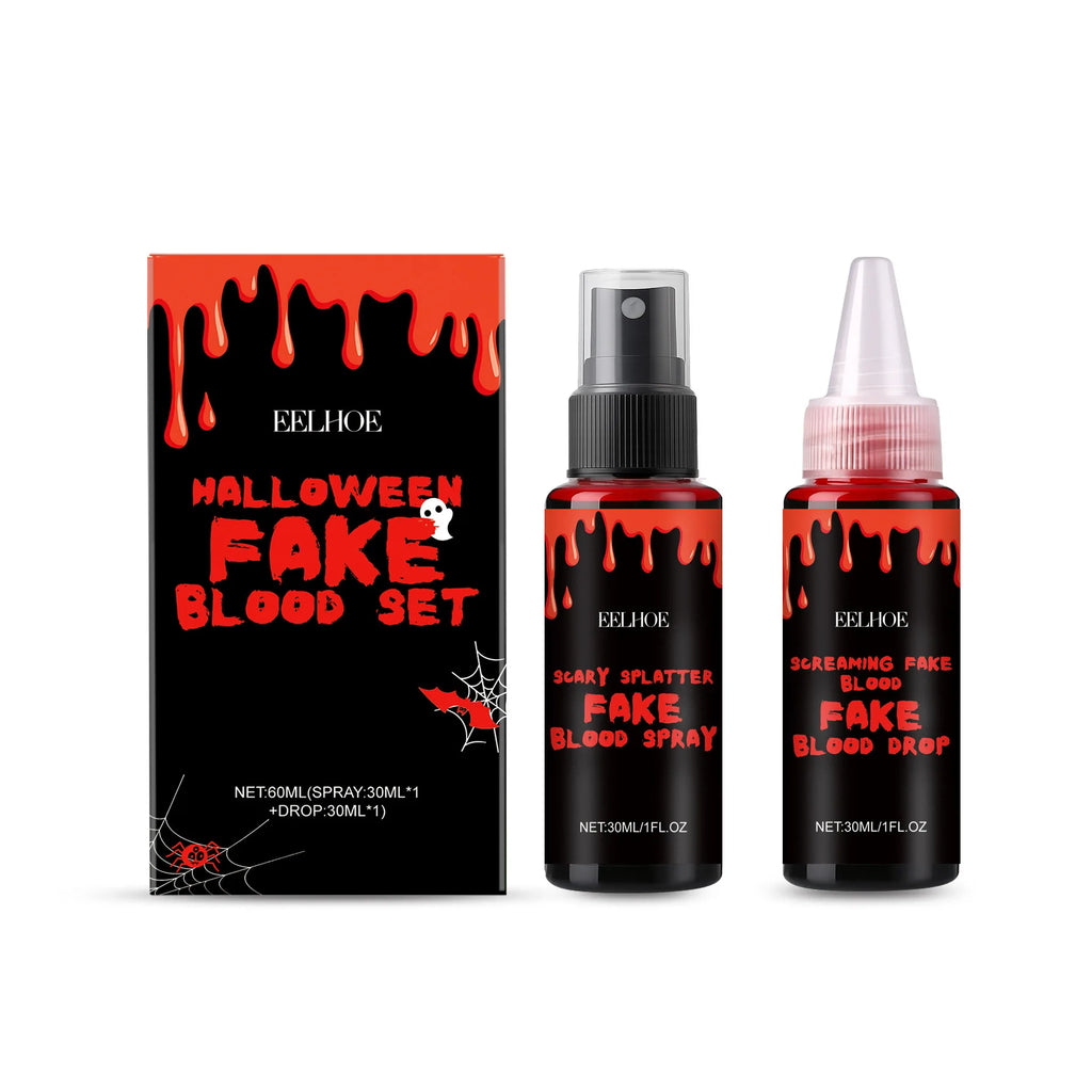 Halloween Makeup Set With Fake Blood Sweat Proof Realistic Wound Scar Gentle Safe Women Man Christmas Decoration Cosplay Make Up