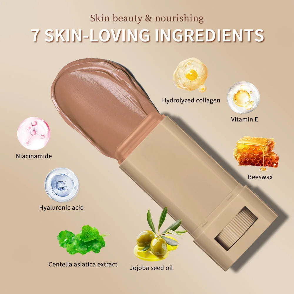 Beauty Balm Serum Boosted Skin Tint Foundation Stick Smooth Plumper Hight Coverage Travel Bronze Foundation Makeup