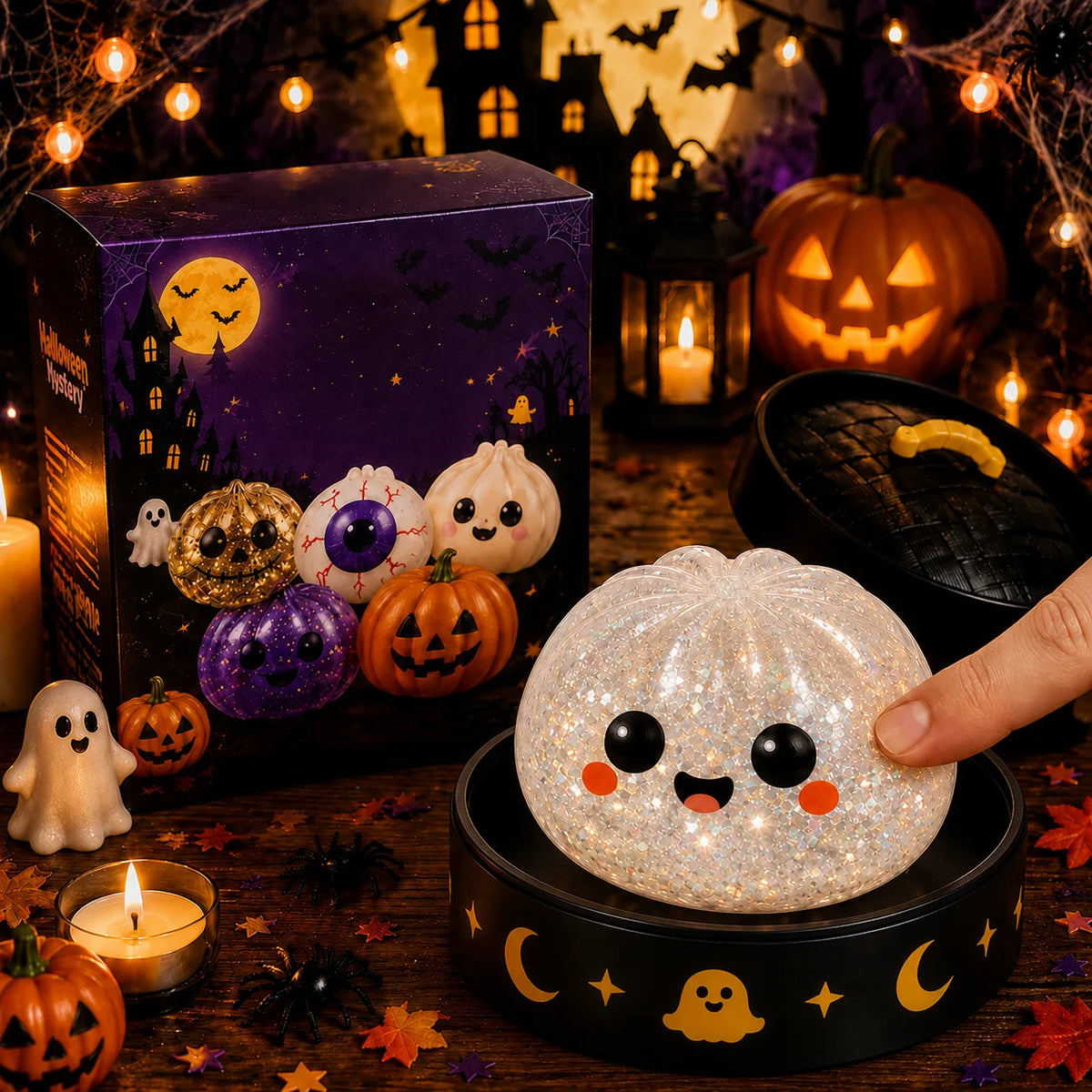 5.5cm/8.5cm Halloween ghost pinch music creative new squeeze decompression toy pinch decompression gift box set