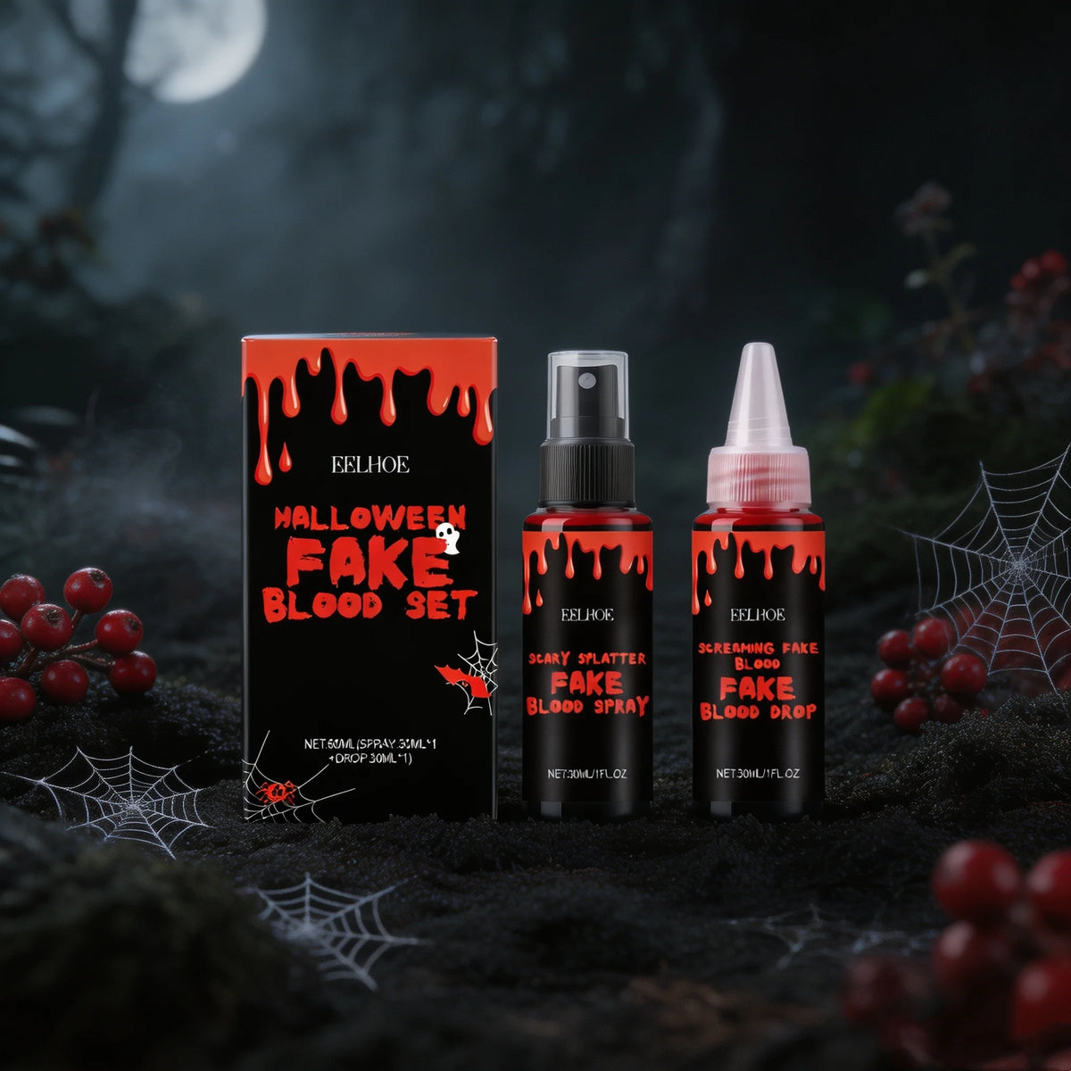 Halloween Makeup Set With Fake Blood Sweat Proof Realistic Wound Scar Gentle Safe Women Man Christmas Decoration Cosplay Make Up