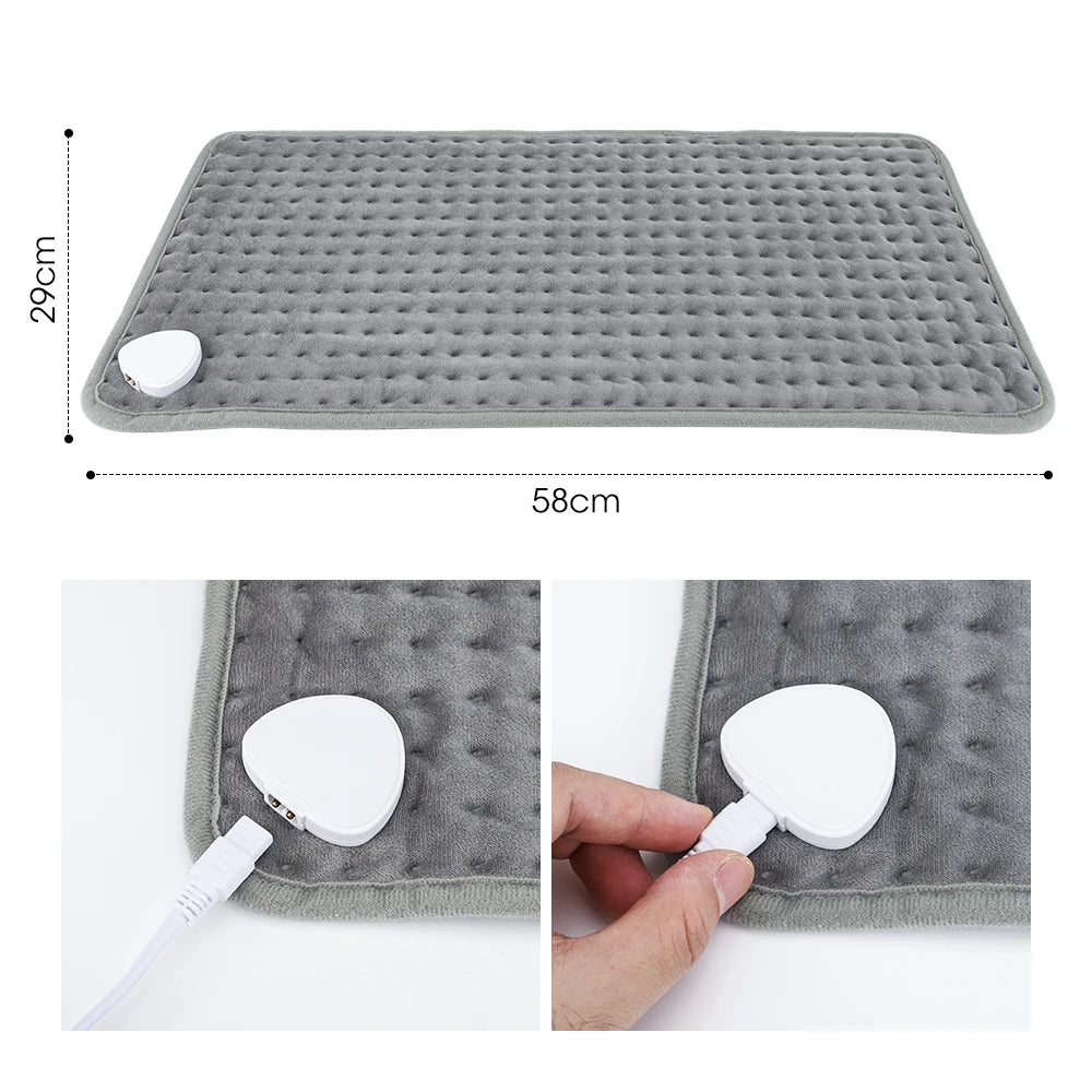 30*59cm Electric Heating Pad Waterproof Winter Heater Abdomen Shoulder Back Pain Relief Physiotherapy Blanket Warm Mat Sofa Bed