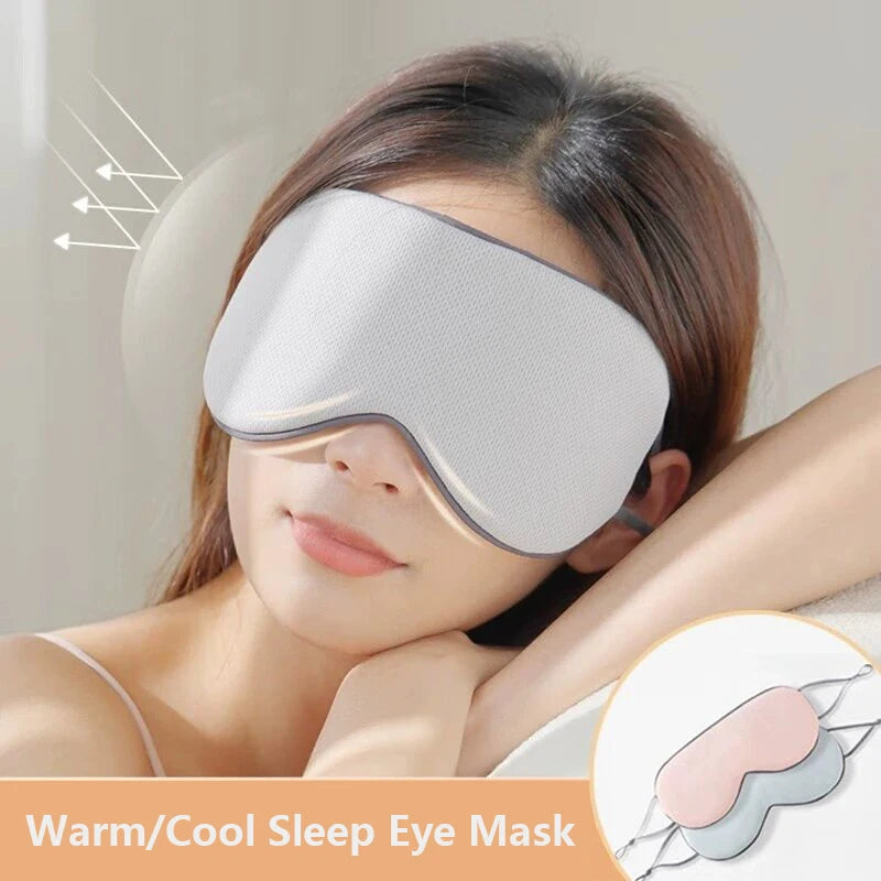 Sleeping Eye Mask Korean Style Ice Silk Warm And Cool Dual Use Adjustable Travel Light Blocking Breathable Eye Mask