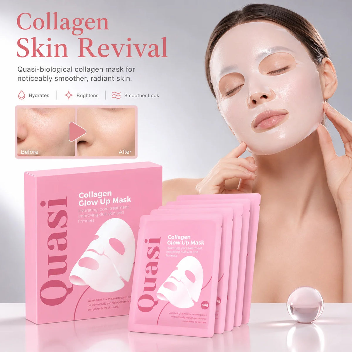 Korean Bio Collagen Overnight Face Mask Deep Hydrating Firming Brightening Moisturizing Pore Care Fine Line Beauty Skincare