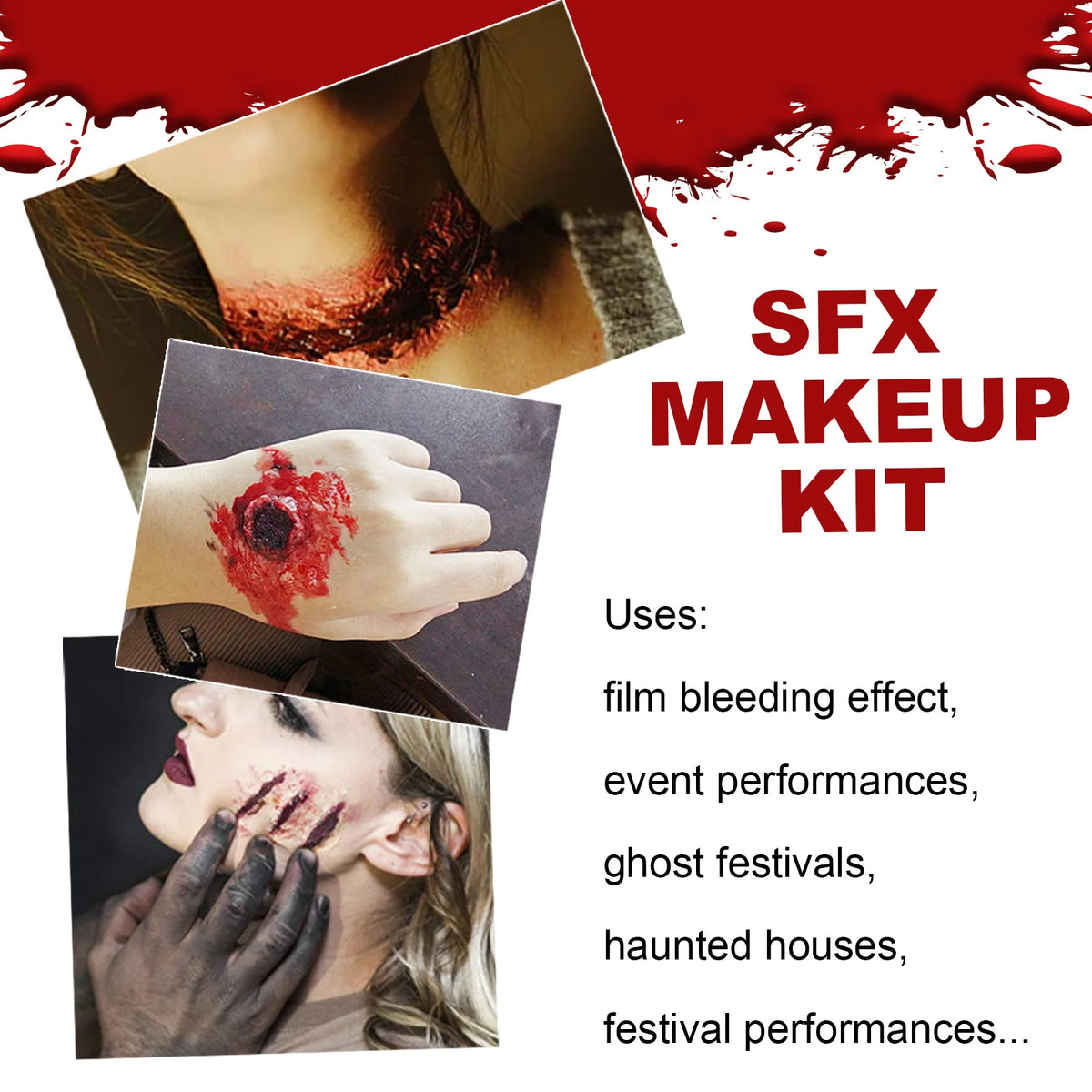 Halloween Face Painting Set Makeup Bag, Special Effects Halloween Horror Cosplay Skin Wax Plasma Scar Painting Makeup Tools