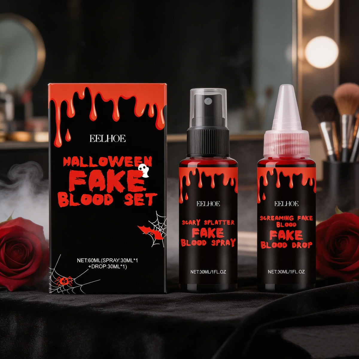 Halloween Makeup Set With Fake Blood Sweat Proof Realistic Wound Scar Gentle Safe Women Man Christmas Decoration Cosplay Make Up